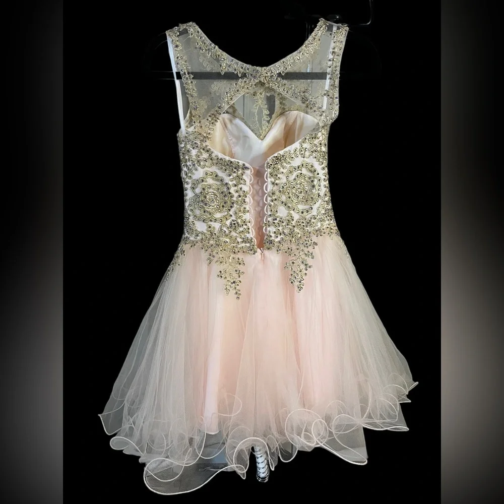 Fiesta Fashion Light Pink Sparkly Dress Size Small - Picture 4 of 6